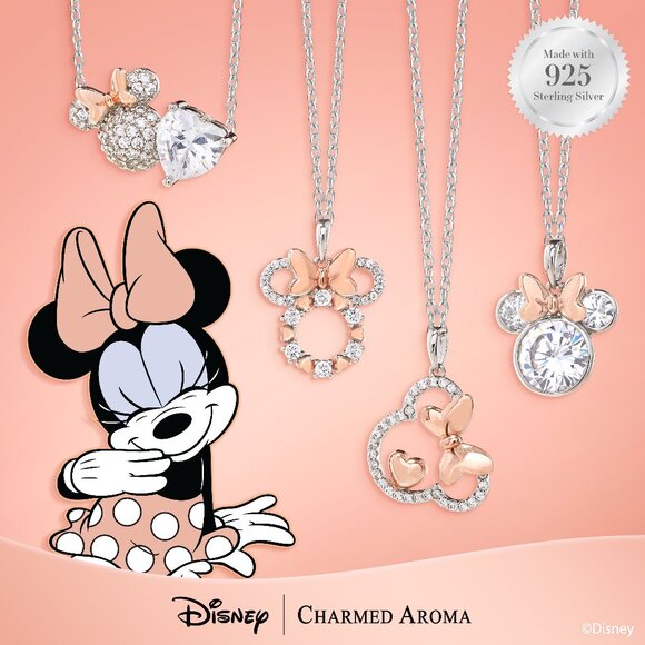 Disney Minnie Mouse Necklace, 925 Sterling Silver Charmed Aroma - Picture 2 of 4